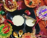 A picture of step 1 of Panchamrit 🙏🌹 Bhog Prasad and Krishna ji Abhisheka 🌹🌹🙏.