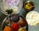 A picture of step 1 of Zhunka Bhakari Pockets.
