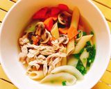 Hình bước làm 3 của món Nui ức gà nấm