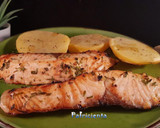 Foto del paso 6 de la receta: Salmón con patatas a la cerveza en freidora de aire
