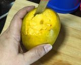 A picture of step 1 of Stuffed Mango Ice Cream.