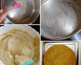 A picture of step 4 of Pistachio cake with White Chocolate Glaze.