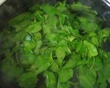 A picture of step 1 of Palak chole cheese kabab.