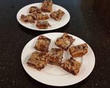 A picture of step 14 of Fresh Berrie Crumble Bars with White and Milk Chocolate Glaze.