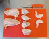 A picture of step 1 of Chicken sauté chasseur.