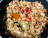 A picture of step 5 of Leftover Mutton Keema Fried Rice.