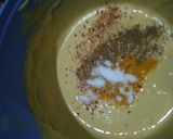 A picture of step 2 of Pakoda kadhi.