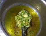 A picture of step 2 of Spinach Brinjal Potato Sabji.