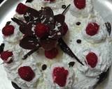 White forest cake#mycreativewhiteforestrecp.chocolate flower recipe step 12 photo