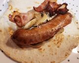 Foto del paso 3 de la receta: Fajitas de butifarra y bacon con champiñones