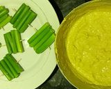 A picture of step 2 of Piyaz Koli (Onion Flower Stalks) Bhela Bhaja.