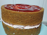 Tarta vegana con bizcocho de vainilla