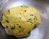 A picture of step 3 of Methi bajra vada.
