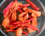 A picture of step 1 of My Marinated Kimchi Chicken and Sweet Pepper Sandwich.