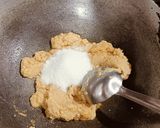 A picture of step 3 of Coconut Mava Burfi.