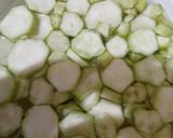 A picture of step 1 of Toorai ki bhaji.