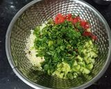 A picture of step 2 of Paneer Stuffed Besan Chilla.