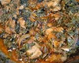 A picture of step 6 of Palak with boneless chicken.