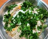 A picture of step 1 of Methi dahi ke masala paratha.
