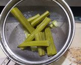 A picture of step 4 of Drumstick(sahjan) leaves paratha with drumstick chutney.