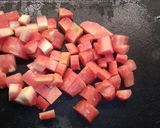 A picture of step 1 of Tricolor Cabbage Fry.