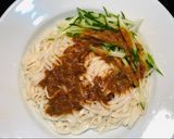 一根黃瓜熱拌蒜蓉辣味麻醬麵的食譜步驟3照片