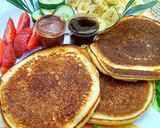 A picture of step 6 of Fluffy vanilla healthy pancakes.