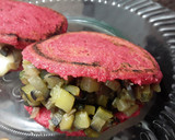 Foto del paso 10 de la receta: Duo de Arepas de remolacha rellenas...🍘🧀🍘🥒🍆