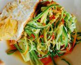 櫛瓜蔬食麵的食譜步驟4照片