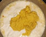 A picture of step 7 of Moong dal kadhi and no frying pakori.