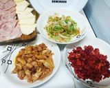 Foto del paso 3 de la receta: Patacones con carnes ahumadas, queso de cabra y brochetas de vegetales