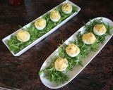 Foto del paso 5 de la receta Huevos de coral rellenos con pescado sobre escarola