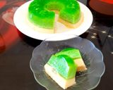 Foto langkah ke 5 dari resep Puding 3 lapis (pandan lumut, mentega, coklat).