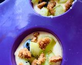 Hình bước làm 1 của món Blueberry kiwi buttermilk pancake casserole - ăn dặm