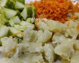 A picture of step 1 of Sweet Potato Carrot Cucumber Sandwich.