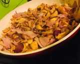 Tejszínes sonkás, csirkés penne recept fázis 2 fotója