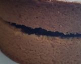 A picture of step 6 of Sponge cake filled with chunky blue berry jam.