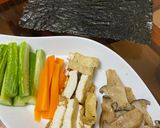 Hình bước làm 1 của món Kimbap chay