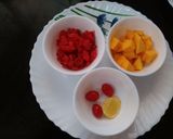 A picture of step 1 of Cherry Mango mousee.