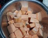 A picture of step 1 of Suran ki sukhi bhaji.