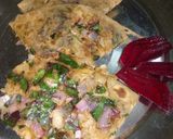 A picture of step 6 of Beet green prantha.