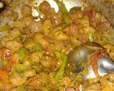 A picture of step 4 of Bellpepper chilli Soya chunks.