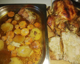 Foto del paso 6 de la receta: Pollo asado al carbón con filete de cerdo, papa y zanahoria