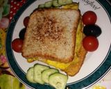 Pas rețetă Sandwich cu ou, șuncă și brânză 4 fotografie