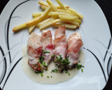 Foto del paso 5 de la receta: Palitos de pollo con bacon y salsa gorgonzola