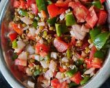 A picture of step 5 of Whole Green Moong sprouts vegetables salad.