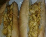 A picture of step 2 of French bread sandwich.