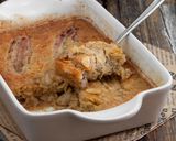 A picture of step 6 of Whiskey Caramel and Banana Self-saucing Pudding.