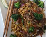 A picture of step 5 of Mongolian beef fry.