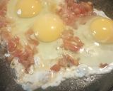 A picture of step 1 of Closest thing to an Omelette Sandwich as I will make.